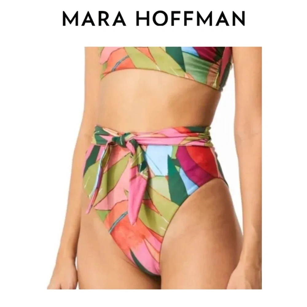 Mara Hoffman Goldie High-Waist Floral Bikini Bottom